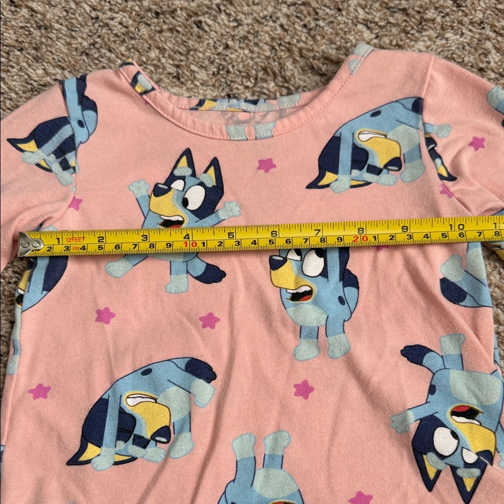 TODDLER GIRL BLUEY LONG SLEEVE PEPLUM STYLE DRESS - Picture 7 of 8